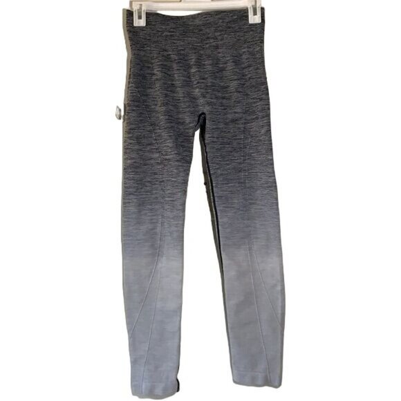 Running Girl High Waist Gray Ombré Spandex Workout Leggings, Size S/M - Picture 4 of 9